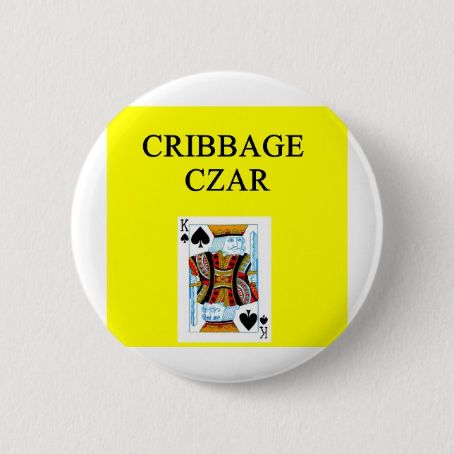 Chapa Redonda De 5 Cm Jugador de CRIBBAGE (Anverso)