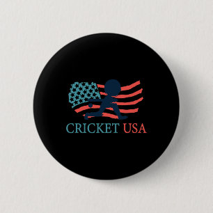 Chapa Redonda De 5 Cm Jugador de cricket Equipo de cricket Usa Entrenado