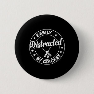 Chapa Redonda De 5 Cm Jugador de cricket - Fácilmente distraído por C