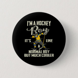 Chapa Redonda De 5 Cm Jugador de Dabbing de Hockey Niños BZR