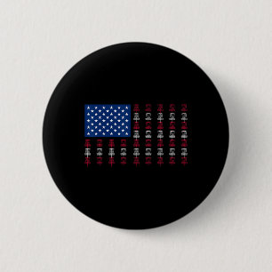 Chapa Redonda De 5 Cm Jugador de Disc Golf de la Bandera Americana Hombr