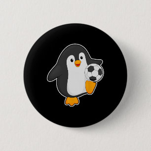 Chapa Redonda De 5 Cm Jugador de fútbol de pingüinos Deportes Fútbol