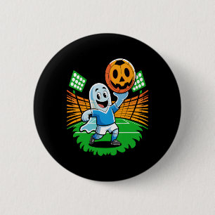 Chapa Redonda De 5 Cm Jugador de fútbol fantasma de Halloween