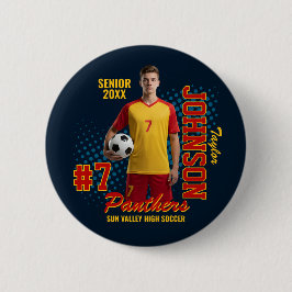 Chapa Redonda De 5 Cm Jugador de Fútbol Foto Personalizada Noche de Vete