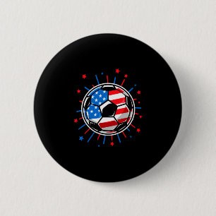 Chapa Redonda De 5 Cm Jugador de fútbol patriótico bandera americana 4 d