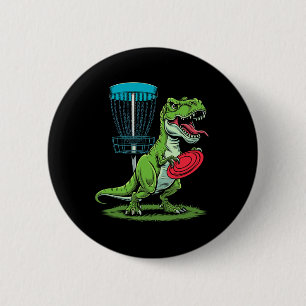 Chapa Redonda De 5 Cm Jugador de Golf de Disco Dinosaurio Divertido T-re