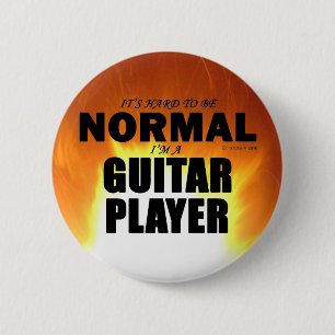 Chapa Redonda De 5 Cm Jugador de guitarra normal