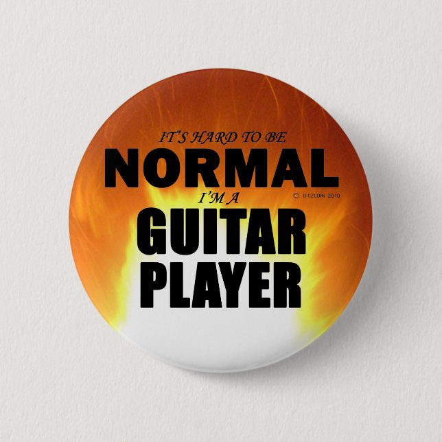 Chapa Redonda De 5 Cm Jugador de guitarra normal (Anverso)