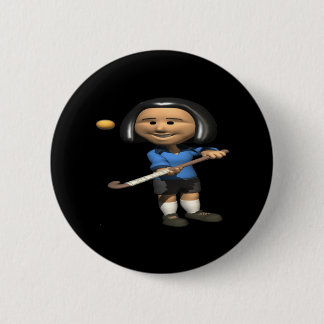 Chapa Redonda De 5 Cm Jugador de hockey hierba 2