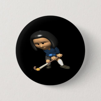 Chapa Redonda De 5 Cm Jugador de hockey hierba 3