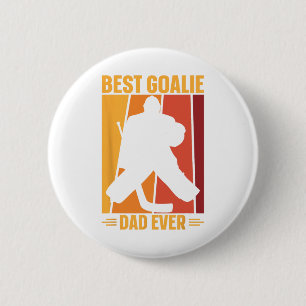 Chapa Redonda De 5 Cm Jugador de hockey sobre hielo Goalie Dad Hockey so