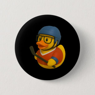 Chapa Redonda De 5 Cm Jugador de Hockey sobre Hielo Pato de Goma Ducky D