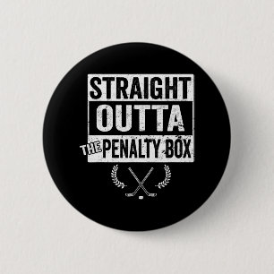 Chapa Redonda De 5 Cm Jugador De Hockey Sobre Hielo Saliendo Directament