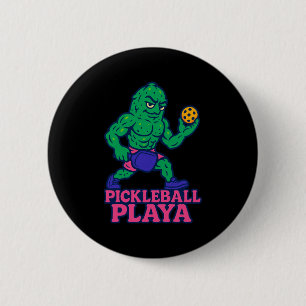 Chapa Redonda De 5 Cm Jugador de pickleball divertido pickle ball pickel