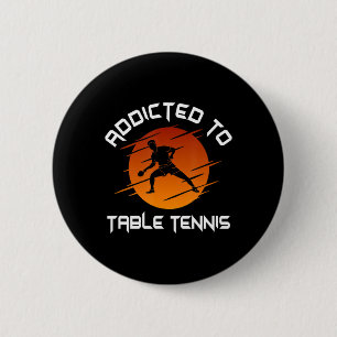 Chapa Redonda De 5 Cm Jugador De Ping Pong Adicto Al Tenis De Mesa