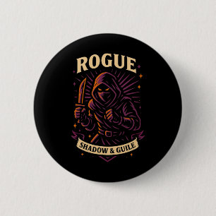 Chapa Redonda De 5 Cm Jugador de Rpg Rogue D20 Dados Friki Geek Hombres 