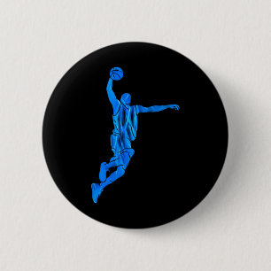 Chapa Redonda De 5 Cm Jugador de Sketll Slam Dunk Llamas Azules Arte Abs
