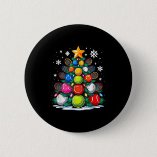 Chapa Redonda De 5 Cm Jugador de tenis Árbol de Navidad Luz Navidad Teni
