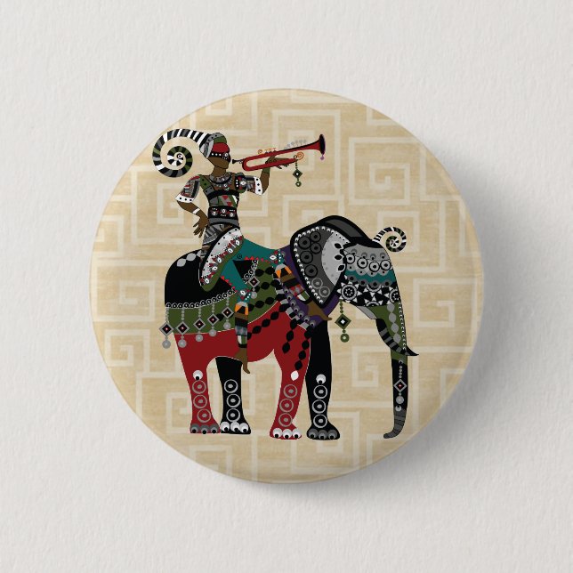 Chapa Redonda De 5 Cm Jugador de trompeta (Anverso)