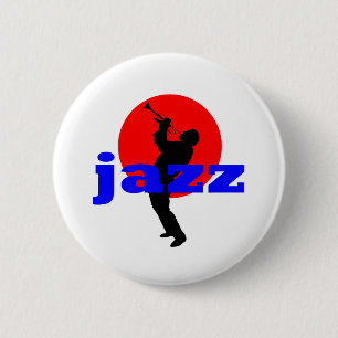 Chapa Redonda De 5 Cm Jugador de trompeta del jazz