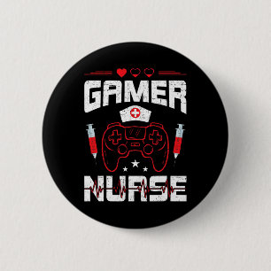 Chapa Redonda De 5 Cm Jugador de videojuegos de enfermera 1