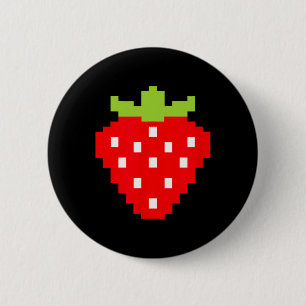 Chapa Redonda De 5 Cm Jugador de videojuegos Strawberry 1