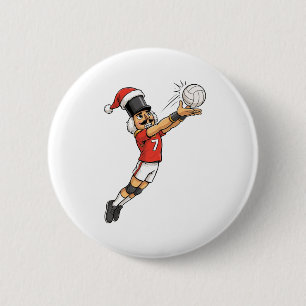 Chapa Redonda De 5 Cm Jugador de voleibol Cascanueces Vacaciones Deporte