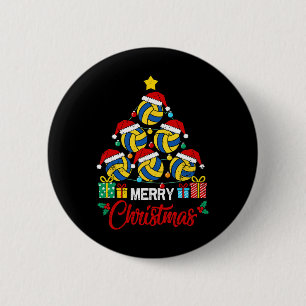 Chapa Redonda De 5 Cm Jugador de voleibol de Navidad