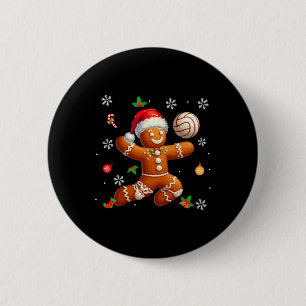 Chapa Redonda De 5 Cm Jugador de voleibol Navidades de jengibre Ki