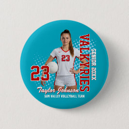 Chapa Redonda De 5 Cm Jugador de Voleibol Senior Foto Personalizada Equi