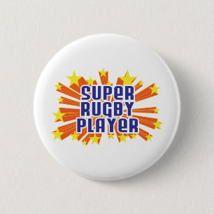 Chapa Redonda De 5 Cm Jugador estupendo del rugbi