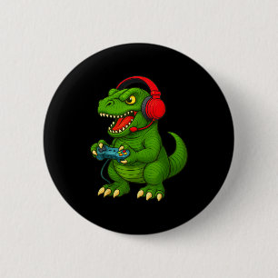 Chapa Redonda De 5 Cm Jugador T Rex Dinosaurio Video Juegos Chicos Adole