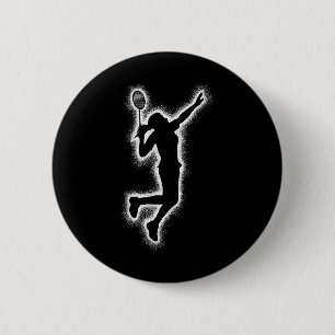 Chapa Redonda De 5 Cm Jugadora de bádminton lanzadera chicas niños bádmi