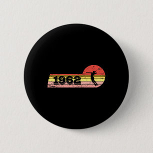 Chapa Redonda De 5 Cm Jugadora de bádminton Nacida en 1962 Vintage