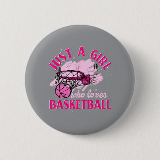 Chapa Redonda De 5 Cm Jugadora de Baloncesto Solo Una Chica Que Ama El B