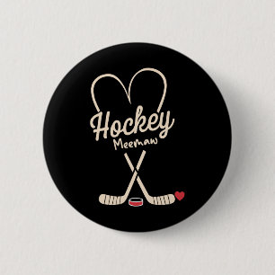 Chapa Redonda De 5 Cm Jugadora de Hockey Meemaw Corazón 