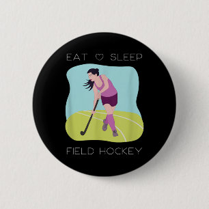 Chapa Redonda De 5 Cm Jugadora de Hockey Sala Chicas Entrenador Equipo E