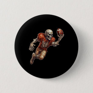 Chapa Redonda De 5 Cm Jugando Fútbol Americano Cool Touchdown Halloween
