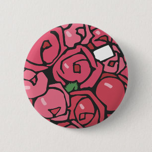 Chapa Redonda De 5 Cm Jugendstil Rose Bouquet