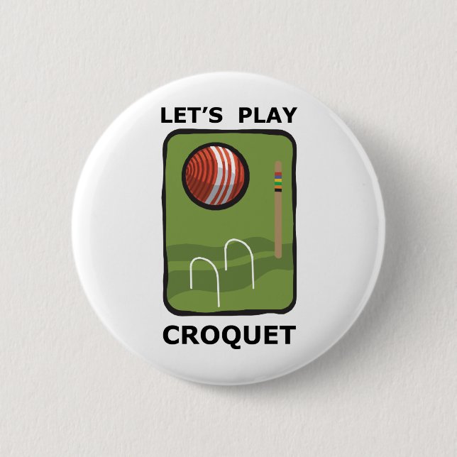 Chapa Redonda De 5 Cm Juguemos el croquet (Anverso)