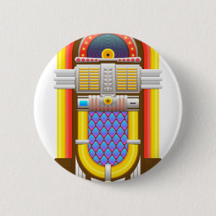 Chapa Redonda De 5 Cm Jukebox de estilo antiguo de los años 50