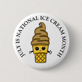 Chapa Redonda De 5 Cm Julio es el mes nacional del helado