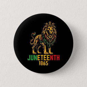 Chapa Redonda De 5 Cm Juneteenth 1865 León Negro Africano 19 de Junio Ho