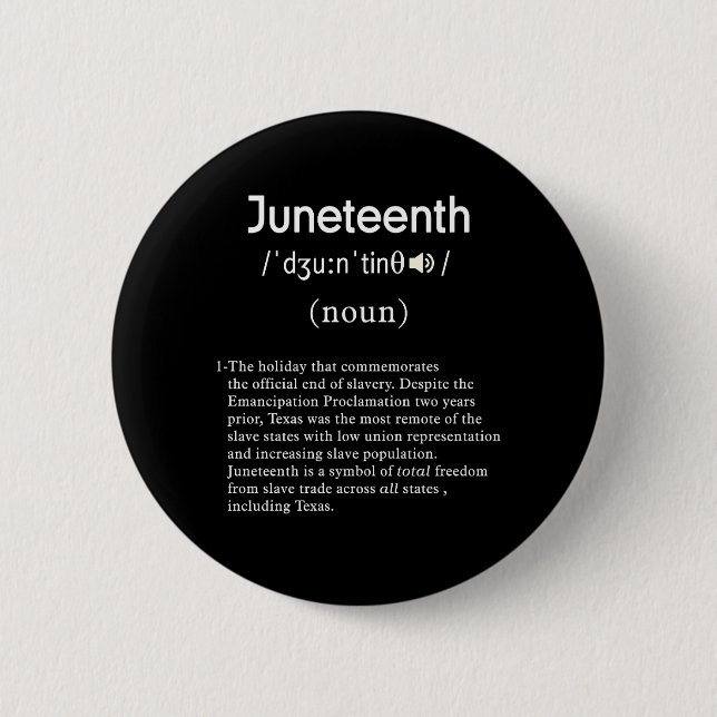 Chapa Redonda De 5 Cm juneteenth definition circle (Anverso)