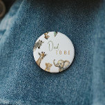 Chapa Redonda De 5 Cm Jungle Safari Animals Dad To Be Baby Shower Button<br><div class="desc">Presentamos a nuestros animales de safari de la jungla como si fueran un botón de ducha para bebés - perfecto para una celebración linda, caprichosa, neutral de género! Presenta una temática animal de safari moderna con adorables criaturas de la selva como un mono, elefante, jirafa, león, tigre y cebra. Con...</div>