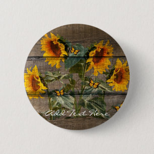 Chapa Redonda De 5 Cm Junta de Barniz de Mariposas Rusas Sunflower