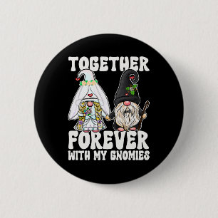 Chapa Redonda De 5 Cm Juntos Por Siempre Gnomes Sra. Bride Sr. Groom Por