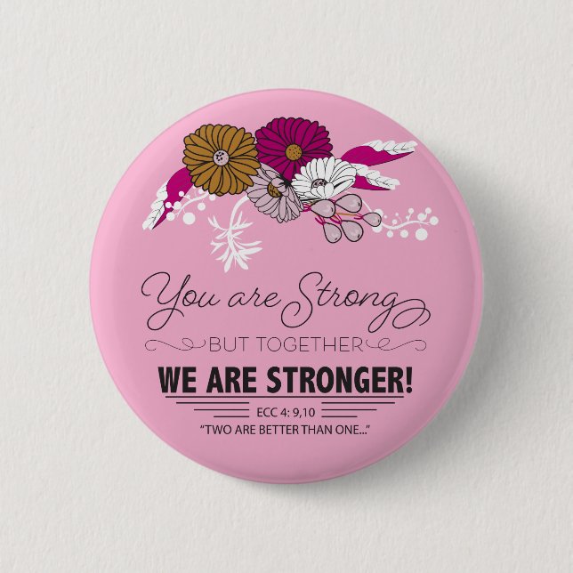 Chapa Redonda De 5 Cm Juntos somos más fuertes (Anverso)