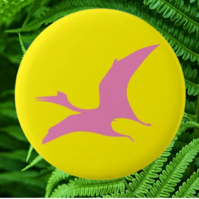 Chapa Redonda De 5 Cm Jurásico de Dinosaurio Amarillo (Bring your dream party to life with our selection of quality Dinosaur themed party supplies )