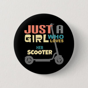 Chapa Redonda De 5 Cm Just a girl who loves her scooter